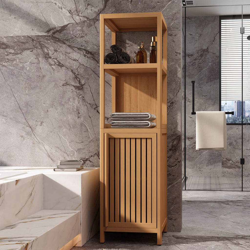 Large capacity multifunctional bamboo storage cabinet furniture for bathroom and living room - Grand Goldman Shop