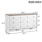 White Dresser for Bedroom, 6 Drawer Dresser with Wide Drawer and Metal Handles, White Dresser, Wood Dressers & Chests of Drawers for Hallway, Entryway. - Grand Goldman Shop