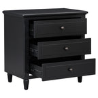 U_STYLE 28''painted Nightstand with 3 Drawers and Smooth Gliding Rails ,Simple Bedside Cabinet with Metal handle, Minimalist Sofa Side Table with rubber legs for Bedroom Sofa Couch Office - Grand Goldman Shop