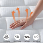 12 inch Hybrid Mattress in a Box,Individual Pocket coil, Medium Firm, Memory Foam Mattress - Grand Goldman Shop