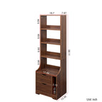 Night Stand with Bookshelf, Night Stand with 2 Storage Drawers for Bedroom - Grand Goldman Shop