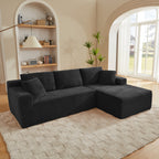L-Shaped Cloud Sectional Sofa with Deep Seat,No Assembly Required,Modular Couches Sleeper for Living Room,Bedroom,Apartment,Black - Grand Goldman Shop