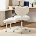 Meditation Chair Plus, Teddy Fleece Double-Layer Padding Cross Legged Rolling Chair for ADHD, Criss Cross Desk Chair with Lum
