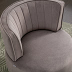 Swivel Barrel Chair, Round Armchairs with Fluffy Velvet, 360 Degree Swivel, Gray, 25.20'' x 25.59'' x 26.38'' - Grand Goldman Shop