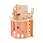 Pikler Triangle Set, 9-in-1 Toddler Climbing Toys Indoor, with 2 Wooden Cars, Cushion, Triangle, Arch, and Ramp, 150 lbs Load