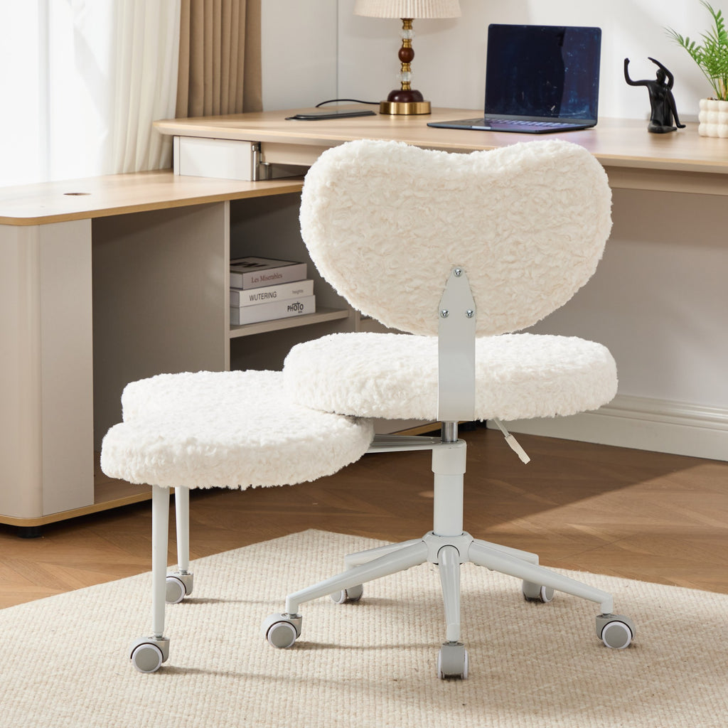 Artificial rabbit hair Meditation Chair Plus, Cross Legged Chair with Wheels, ADHD Chair, Criss Cross Desk Chair with Lumbar 
