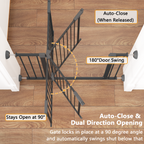 29.5-45.3' Wide Baby Gate with wall protector for Stairs, Dog Gate Indoor for Doorways, No Drilling Pressure Mounted Pet Gate