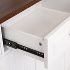 Modern Fluted Sideboard Buffet Cabinet with 4 Doors 3 Drawers, White MDF Storage Console Table for Living Room Dining Room Entryway, 63.11' L x 15.75' W x 32' H - Grand Goldman Shop