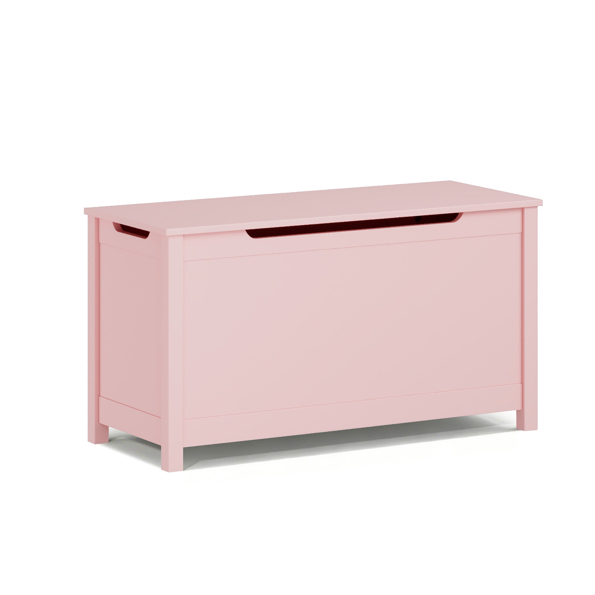 Kids Wooden Toy Box Storage with Safety Hinged Lid for Ages 2+ (Pink) - Grand Goldman
