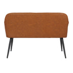 Daniella Industrial High Back Bench in Black Steel and Camel Faux Leather by - Grand Goldman Shop