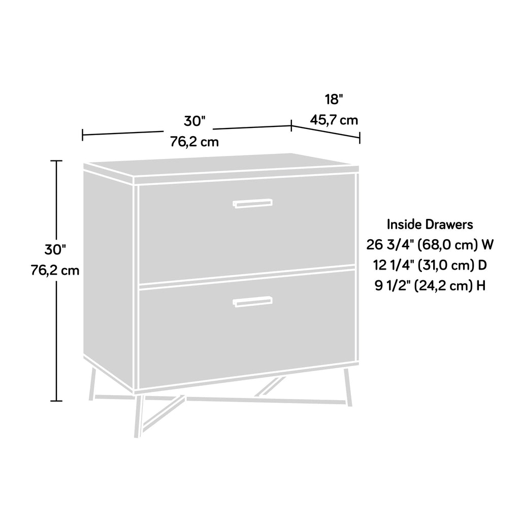 Lateral File with Modern Design, Dark Walnut finish - Grand Goldman