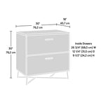 Lateral File with Modern Design, Dark Walnut finish - Grand Goldman