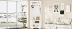 Minimalist Corner Hall Tree with Shoe Bench, Versatile Entryway Coat Rack with 4 Hooks, Corner Cabinet with Adjustable Shelf for Hallway, Living Room, White, 29.5''W*71.6''H (OLD SKU: N721P189665K) - Grand Goldman Shop