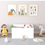 Kids Toy Storage Organizer with Rolling Drawer – Modern White Wooden Toy Chest with Wheels, Large Pull-Out Bin for Nursery, B
