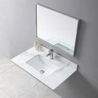 Montary 37inch bathroom vanity top stone carrara gold new style tops with rectangle undermount ceramic sink and single faucet hole - Grand Goldman Shop
