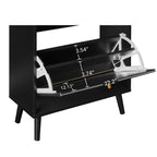 Allen Rattan 2-Door 1-Drawer Cabinet Shoe Rack for Entrance, Black Particle Board, Double Layer - Grand Goldman Shop