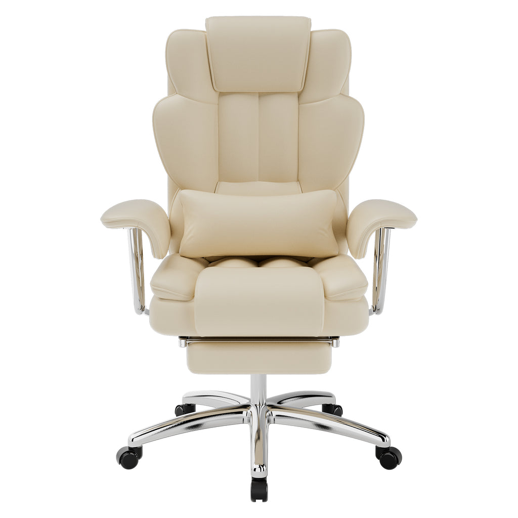 Office Chair, Big and Tall Executive Office Chair with Footrest, Leather Computer Chair, Ergonomic Reclining Chair High Back 
