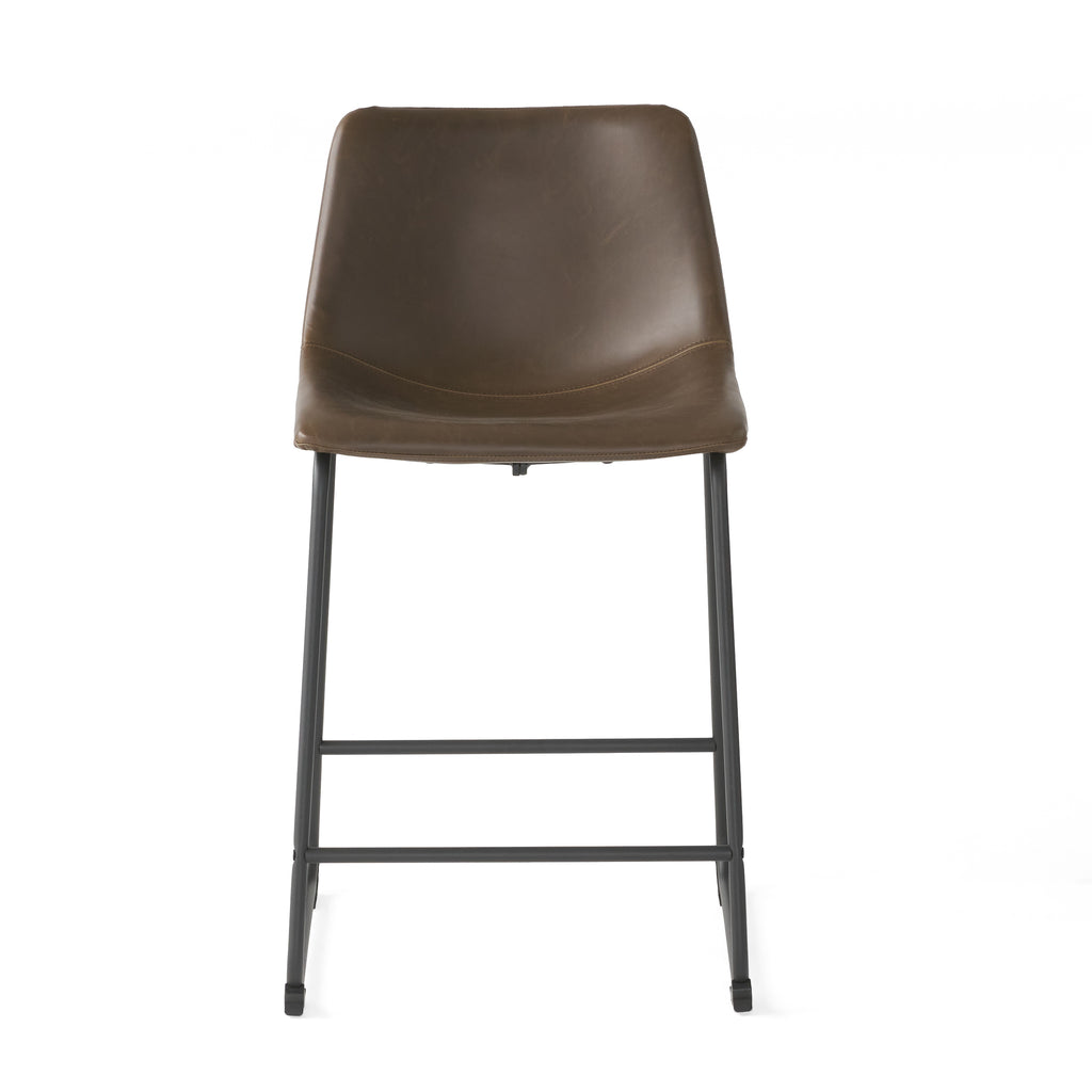 Vintage Style Brown 24-Inch Counter Stool (Set of 2) - Grand Goldman Shop