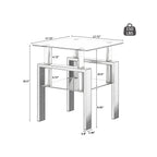 Modern Tempered Glass Tea Table Coffee Table End Table, Black, Square, 1-Piece for Living Room - Grand Goldman Shop