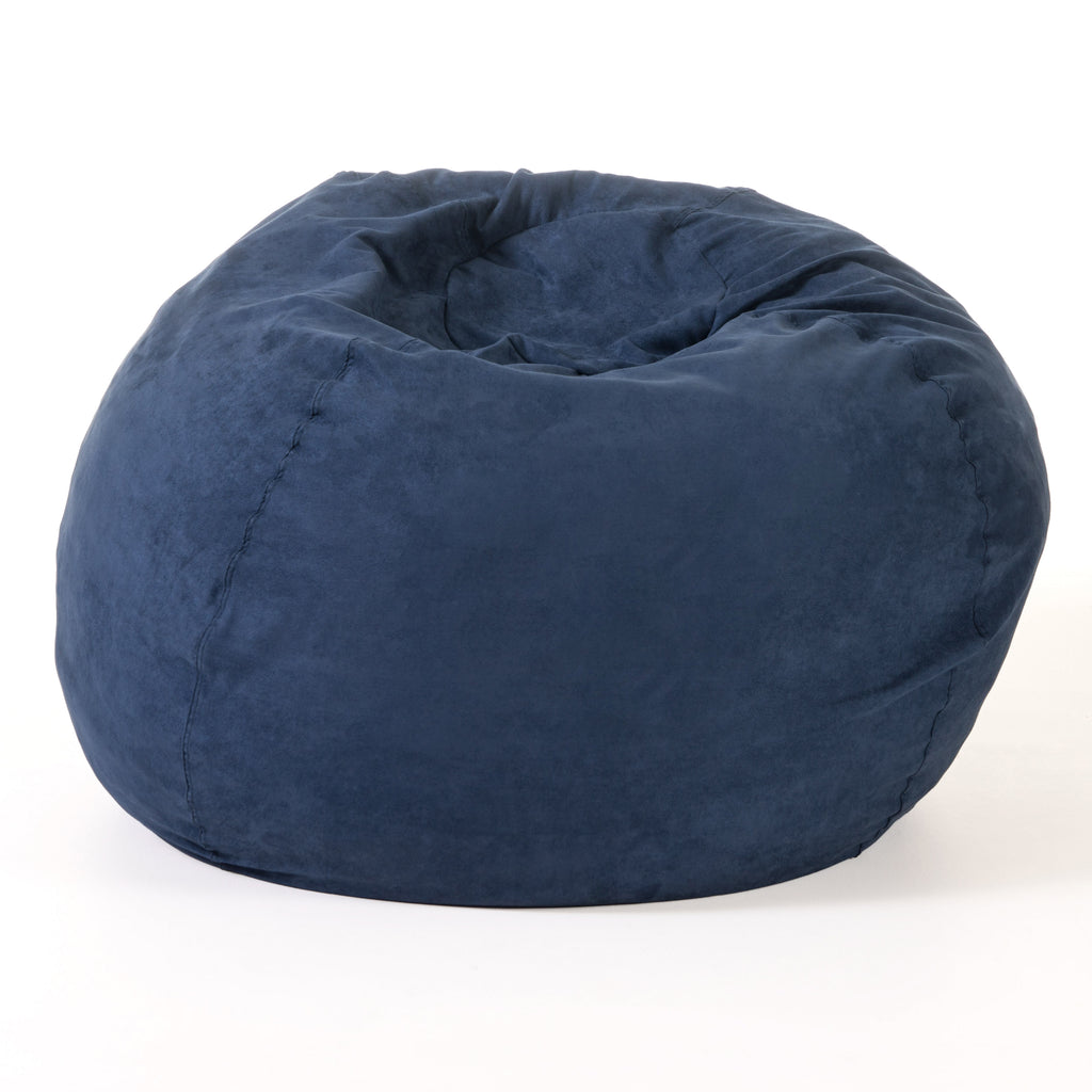 Comfortable High-Density Shredded Foam Bean Bag Chair with Removable Microsuede Cover, Midnight Blue - Grand Goldman Shop