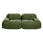 82'' loveseat sofa in luxuryCorduroy Fabric modular for free combo separation curved armrests ,anti-slip design high-resilience sponge fits living rooms bedrooms Audiovisual Room,Olive green - Grand Goldman Shop