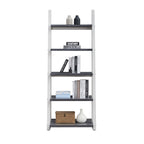 5-Tier Shelves,Bookshelf, Storage Rack, Bookcase with Rubber Wood Frame, Ladder Shelf for Living Room, Home Office, Kitchen, 