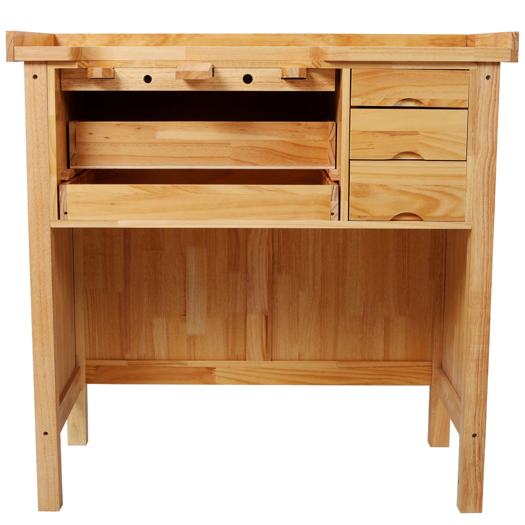 Solid Wood Jewelry Workbench - Wooden Craft Station with Practical Storage Drawers for Jewelry Making - Grand Goldman