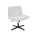 Blynn Adjustable Swivel Criss Cross Chair, Wide Seat Office Chair Vanity Chair, Gray | Premium Home Decor - Grand Goldman