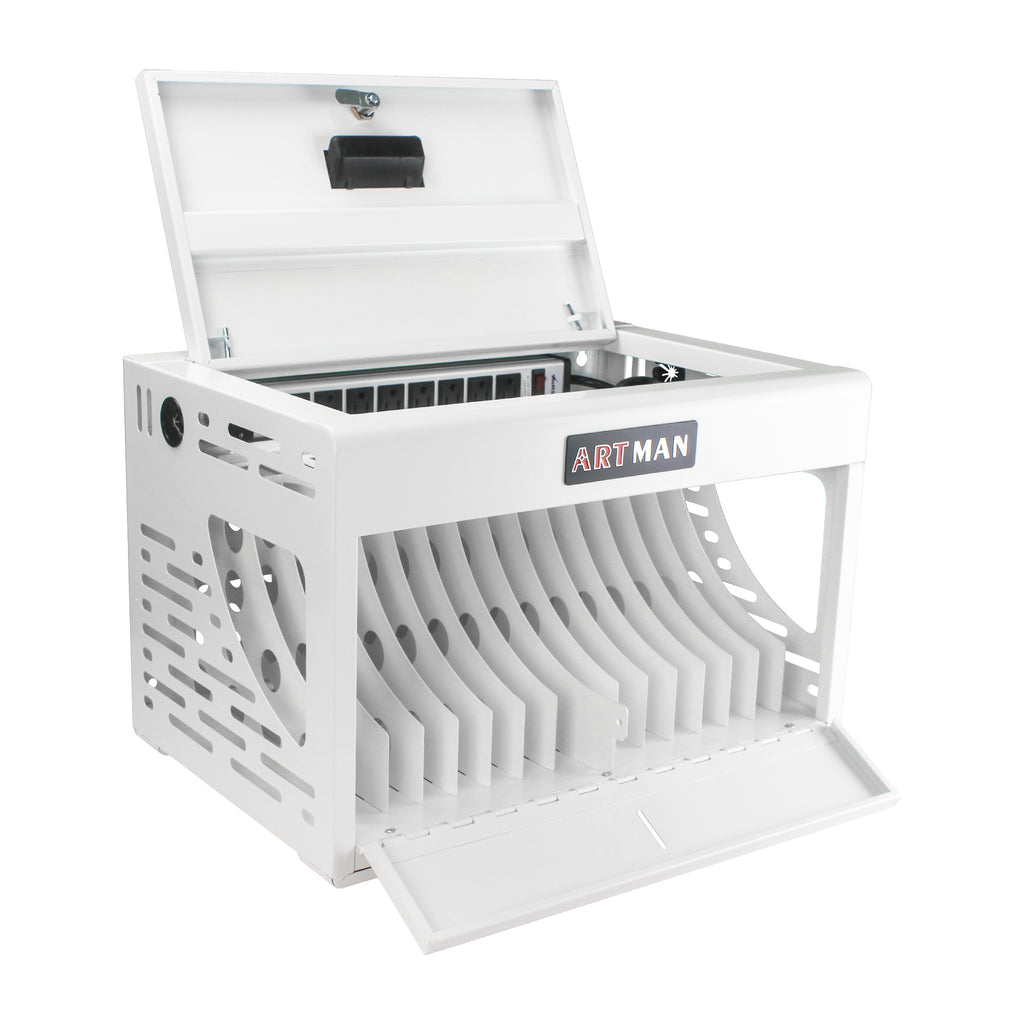 16 Bay Charging Cabinet for Laptop, Chromebook, Locking Charging Station-White - Shop Quality Furniture at Grand Goldman