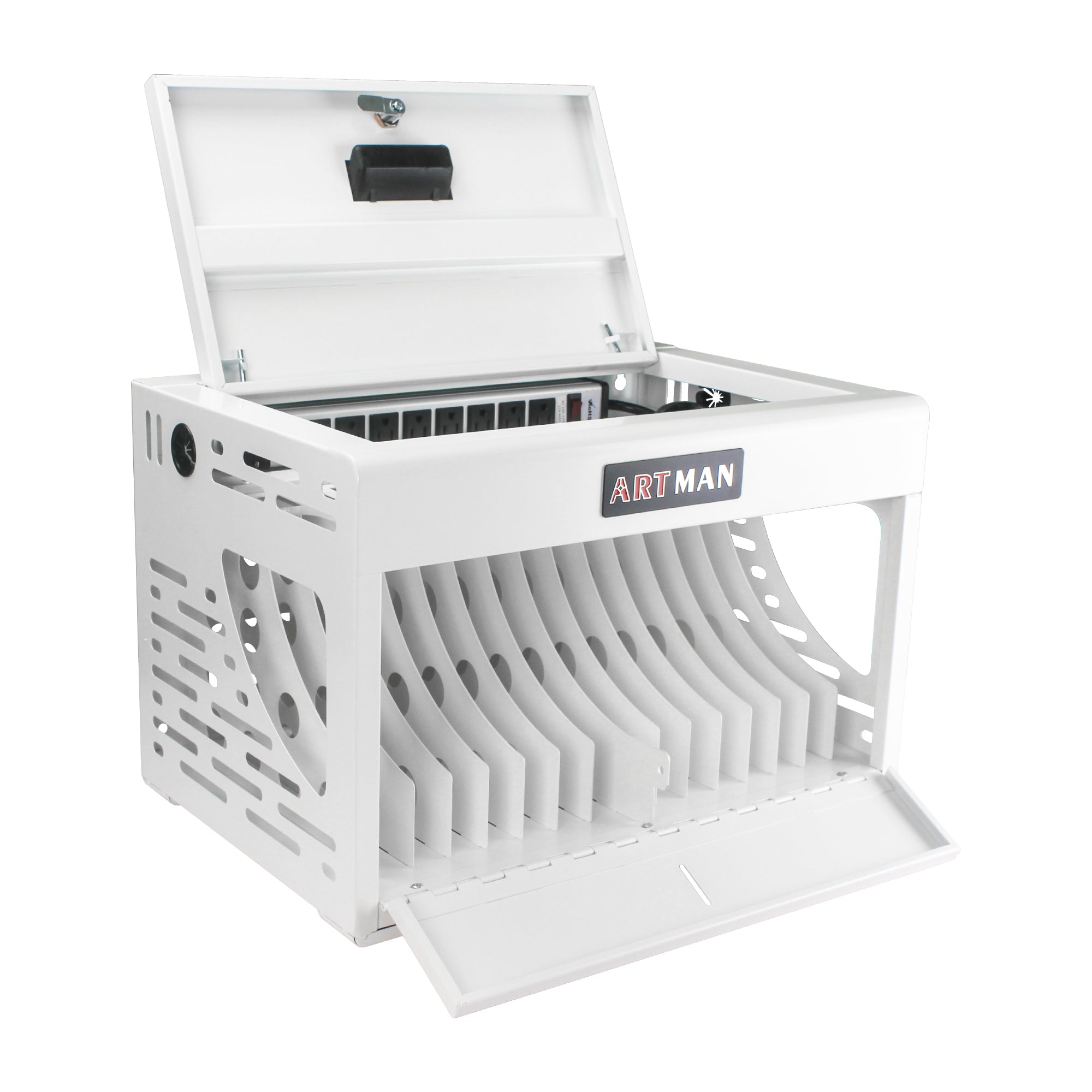 16 Bay Charging Cabinet for Laptop, Chromebook, Locking Charging Station-White - Shop Quality Furniture at Grand Goldman