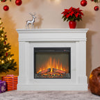 44' Electric Fireplace with Mantel for Living Room or Bedroom,23' Fireplace Insert Heater, Realistic Log and Flame Effect, Remote Control, Timer - Grand Goldman Shop