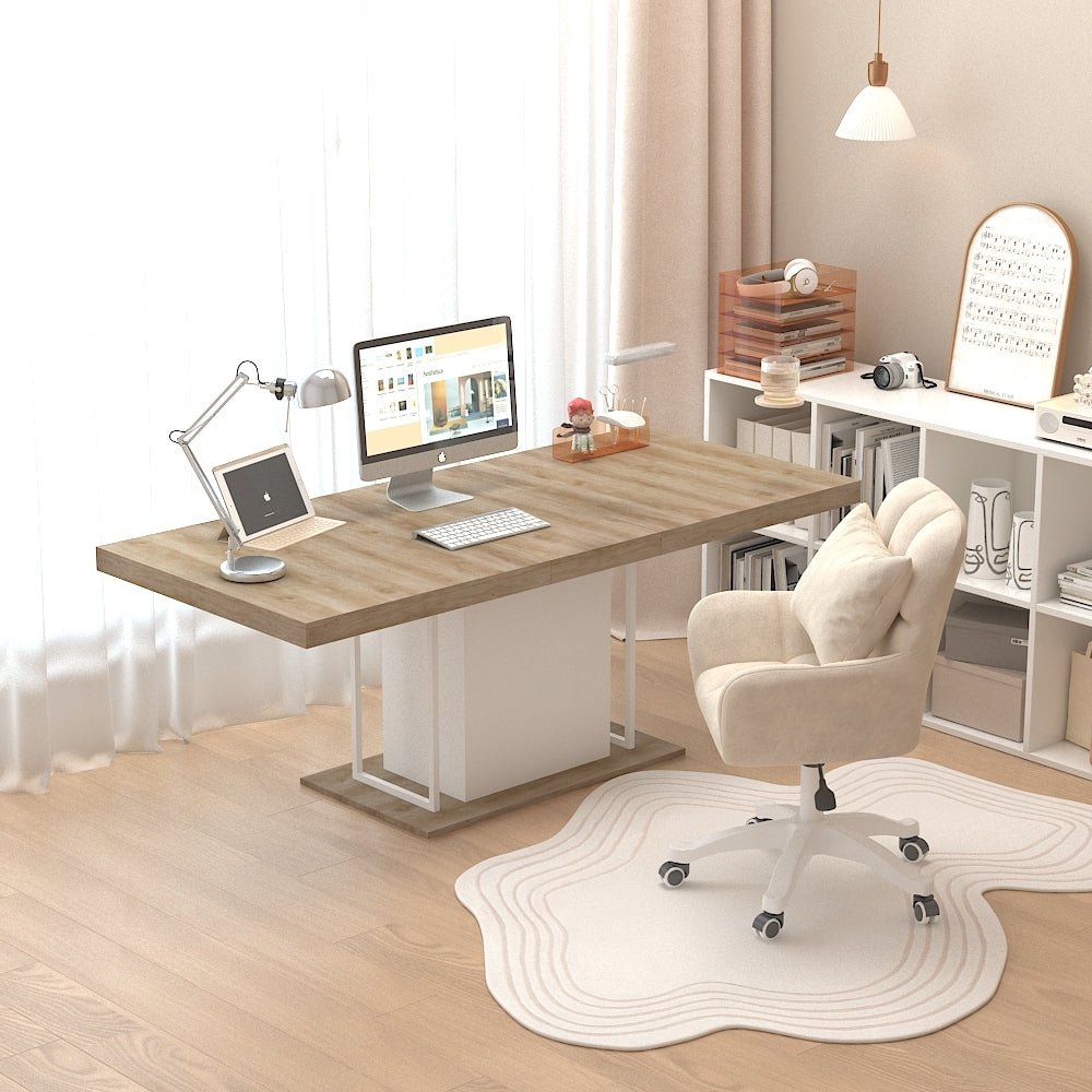 Rectangle extendable dining table for 6-10 people aged effect wood 160-200 cm - Grand Goldman Shop
