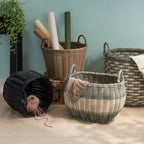 Joseph Round Cone Woven Resin Wicker Basket with Handles - 16' x 16' x 10.5' - Chocolate Brown - For Clothes, Towels, Canvas, Toys, Magazine Storage and Home Decoration - Grand Goldman Shop