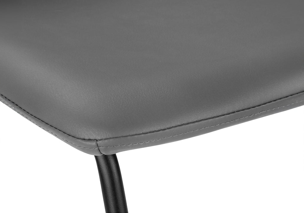 Office Chair, Bar Height, Standing, Computer Desk, Work, Grey Leather Look, Black Metal, Contemporary, Modern - Grand Goldman