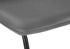 Office Chair, Bar Height, Standing, Computer Desk, Work, Grey Leather Look, Black Metal, Contemporary, Modern - Grand Goldman