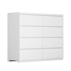 8 Drawers Dresser for Bedroom, Wood Bedroom Dresser Modern Drawer Chest, 8 Chest of Drawer, Tall Dresser for Closet, Dressers Organizer for Living Room, Closet, White - Grand Goldman Shop