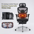 Ergonomic Home Office Desk Chair with Massage Lumbar Support,4D Headrest & 5D Armrests, Adjustable Back High and Seat Depth(B
