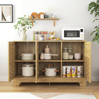 Storage Cabinet with 3 Doors, Wood Sideboard Buffet Storage with Adjustable Shelf, Anti-tip Kit Accent Cabinet for Living Room, Hallway, Entryway, Dining Room, Bedroom - Grand Goldman Shop
