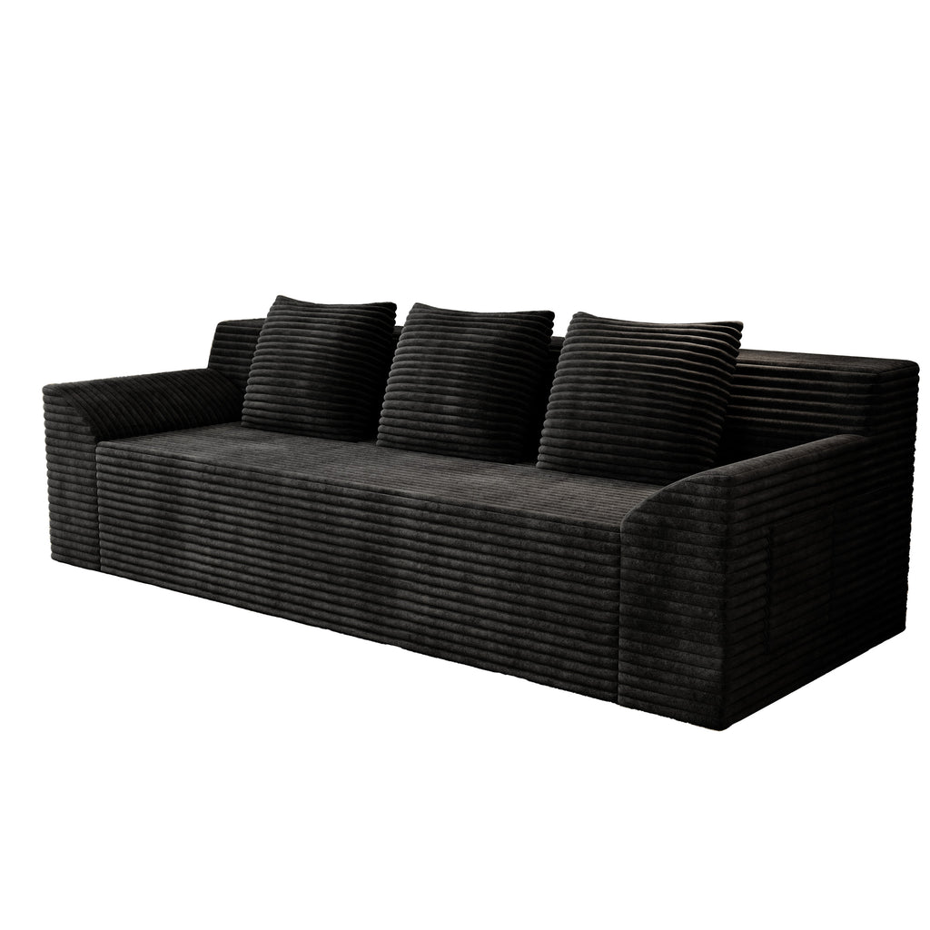 71' 3Setaser Sofa,Corduroy Fabric,Deep Seat Couches,Comfy Loveseat Sofa,No Assembly,1pcs for Living room, Bedroom,Conference room ,Apartment - Grand Goldman Shop
