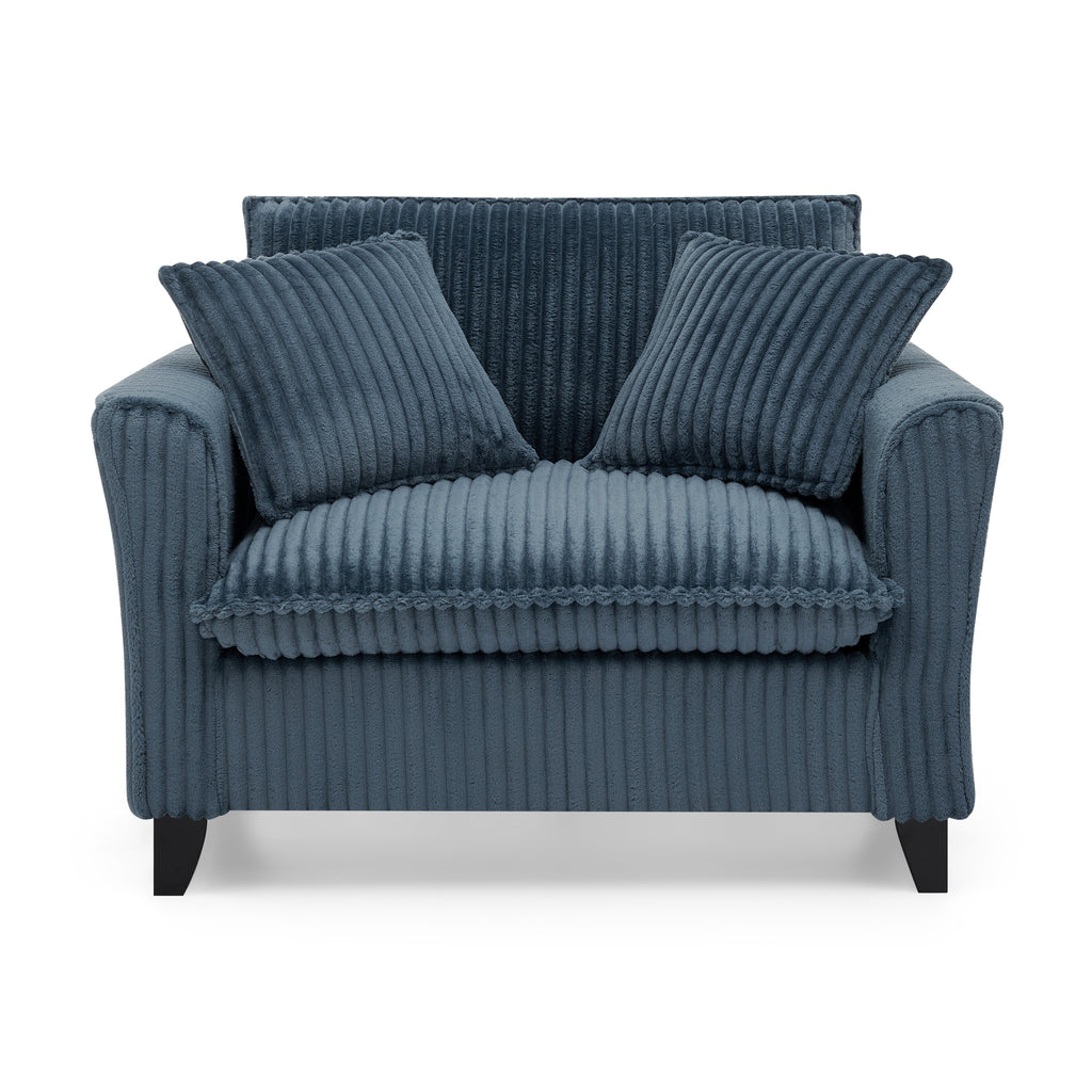 Lazy sofa chair, comfortable single-person sofa chair, with a backrest and soft seat cushion, having armrests on both sides, suitable for living room and bedroom - Blue - Grand Goldman Shop