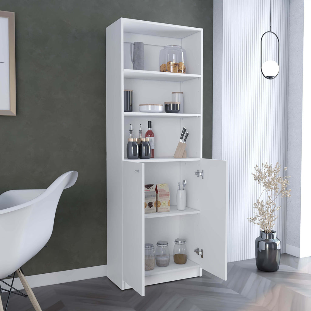 Home 2-Door Bookcase, Modern Storage Unit with Dual Doors and Multi-Tier Shelves -White -Office | Premium Home Decor - Grand 