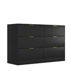 Simply Modern 6-Drawer Dresser, Chest of Drawers for Bedroom, Living Room, Hallway, and Entryway - Large Storage Cabinet Black - Grand Goldman Shop