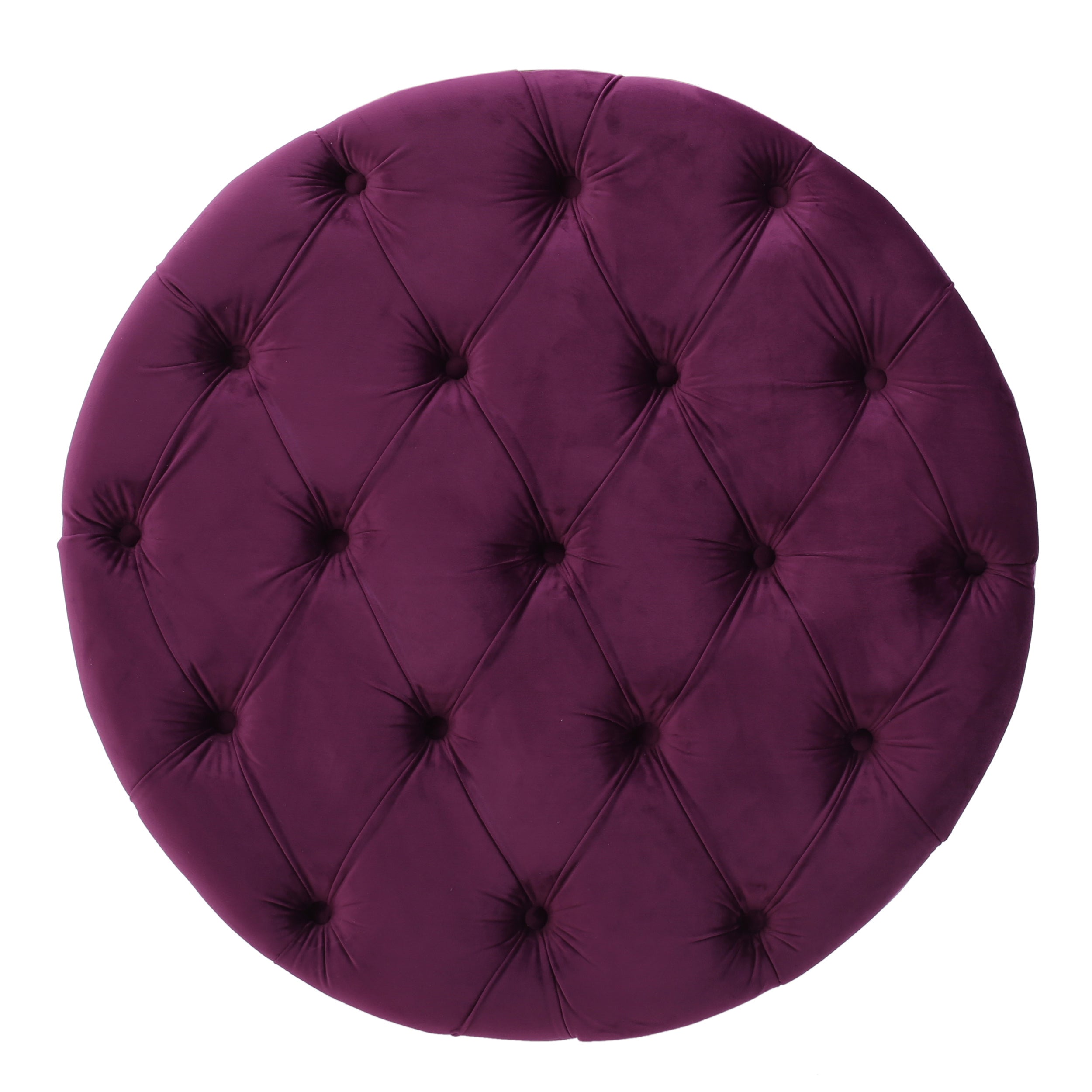 Modern Glam Ottoman Velvet Fuchsia 29.5-Inch - Grand Goldman Shop