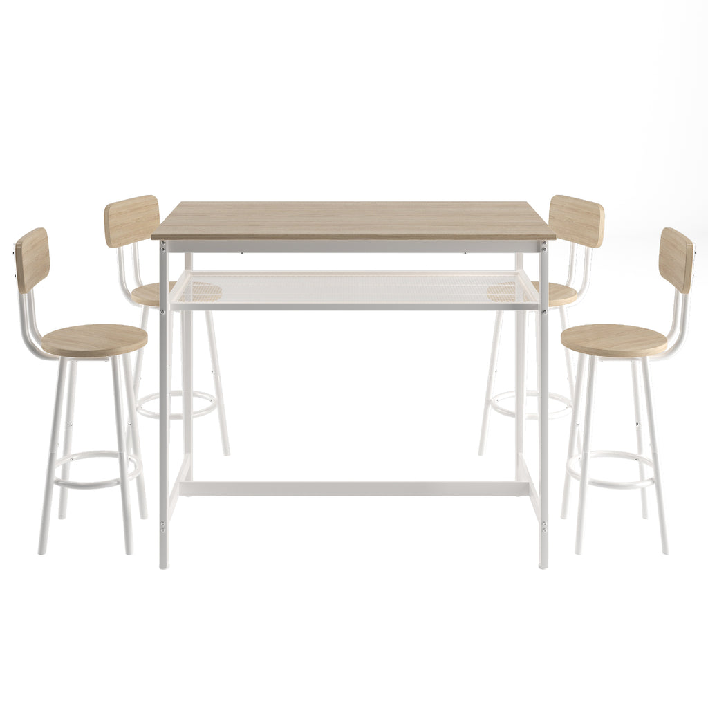 5-Piece Kitchen Counter Height Table Set, Bar Table with 4 Chairs - Grand Goldman Shop