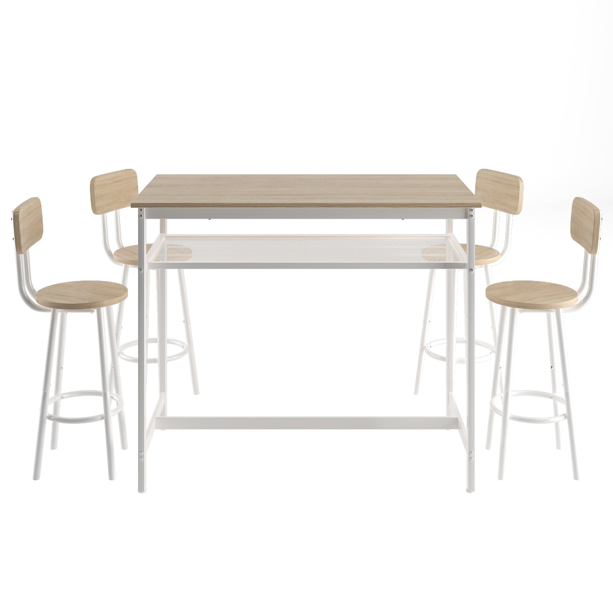 5-Piece Kitchen Counter Height Table Set, Bar Table with 4 Chairs - Grand Goldman Shop