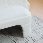 64.96'Wide Modern Upholstered Armless Upholstered Bedroom Benches End of Bed Bench for Entryway, Ottoman Foot Stool for Living Room and Bedroom, Entryway,White Boucle - Grand Goldman Shop