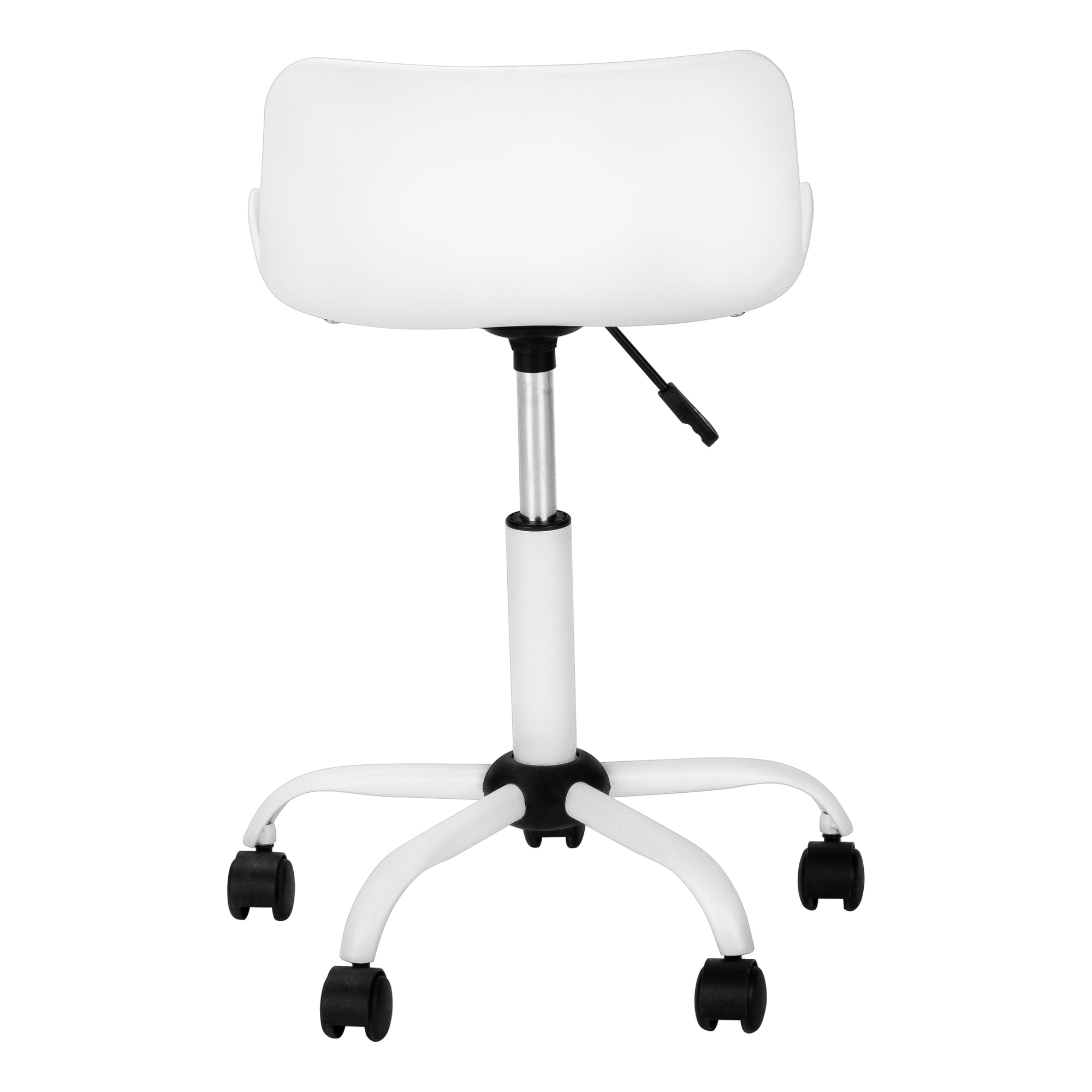 Office Chair, Adjustable Height, Swivel, Ergonomic, Computer Desk, Work, Juvenile, White Leather Look, White Metal, Contempor