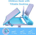 Desk for Kids Desk and Chair Set Kids Art Desk Drafting Table Desk Set with Adjustable Height, 40-Degree Tiltable Children De