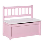 Qaba Toddler Toy Box Storage Bench with Large 27 L Interior, Kids Storage Bench Seat with Storage for Toddler Playroom Furnit