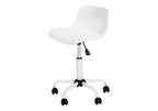 Office Chair, Adjustable Height, Swivel, Ergonomic, Computer Desk, Work, Juvenile, White Leather Look, White Metal, Contempor